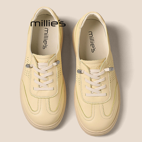 MILLIE'S/妙丽2026夏季薄款百搭休闲运动鞋女一脚蹬懒人休闲板鞋P - 图2