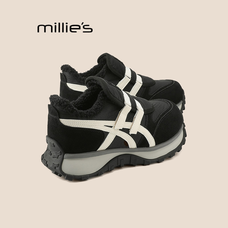 MILLIE'S/妙丽磨砂皮毛口厚底增高加绒阿甘鞋新款时尚休闲运动鞋Z,淘宝优惠券,粉丝福利购,淘宝优惠卷