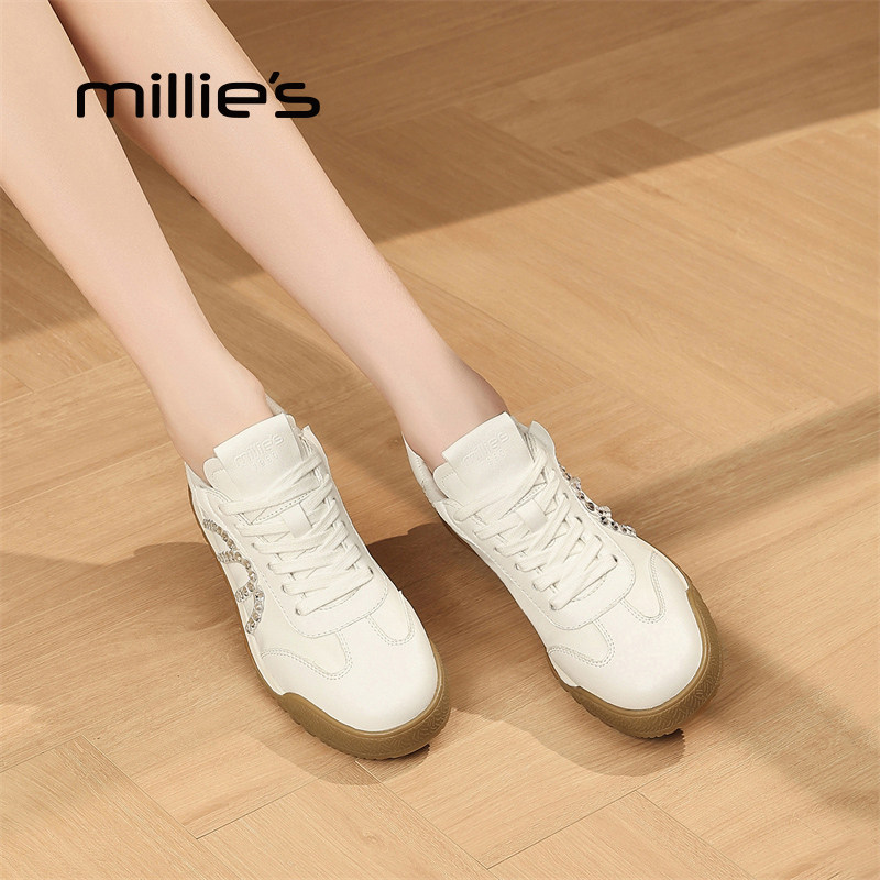 MILLIE'S/妙丽2025秋季新款时尚真皮休闲深口平底懒人渔夫鞋女,淘宝优惠券,粉丝福利购,淘宝优惠卷