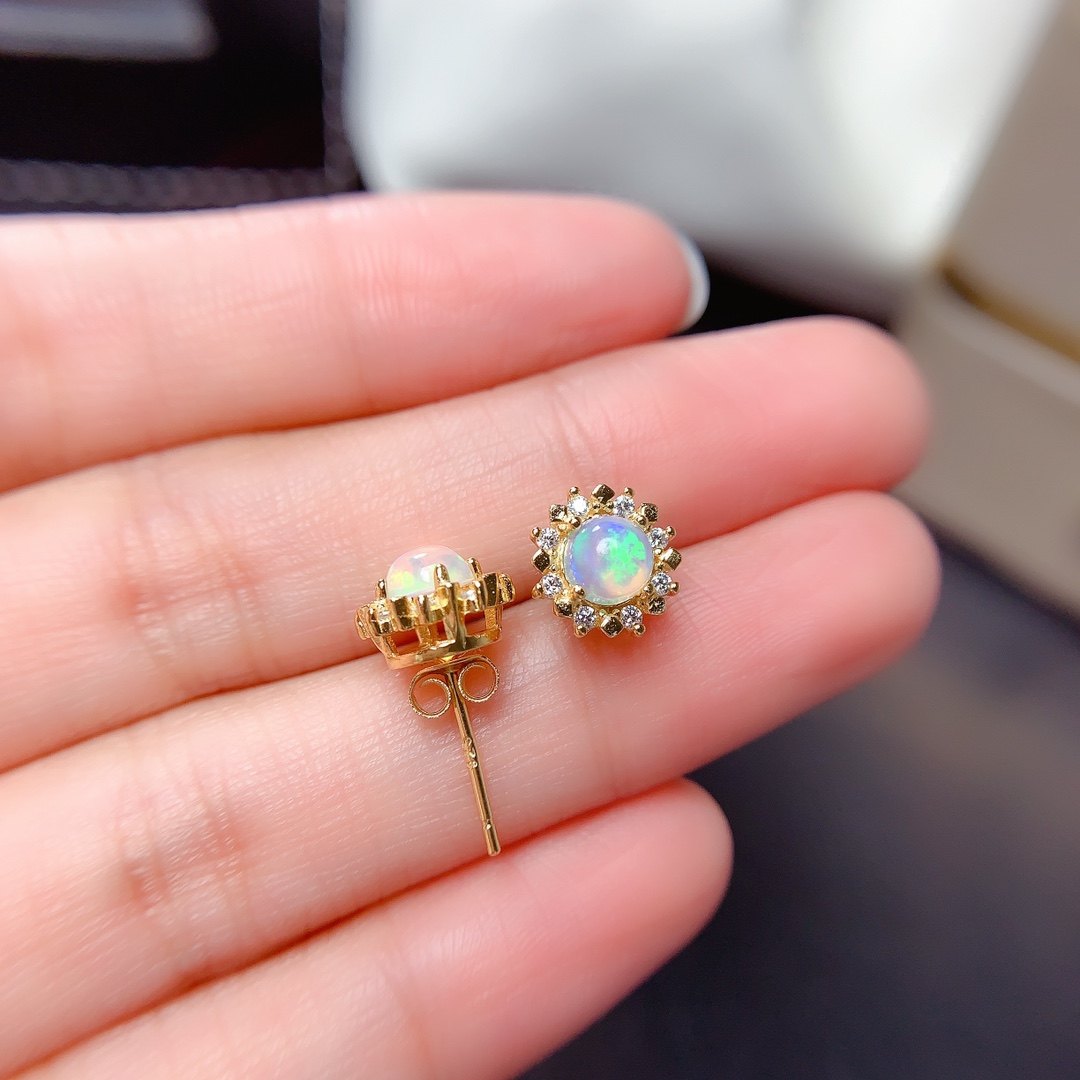 【中国地质大学】天然欧泊戒指吊坠耳钉套装颜色好S925银5*5mm,淘宝优惠券,粉丝福利购,淘宝优惠卷