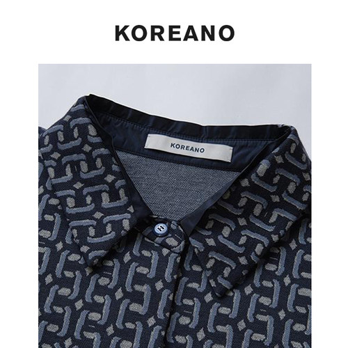 【KOREANO】冬季几何花型短款衬衫 【H】 CY6534(UN) - 图1