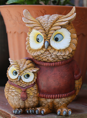 优选花园庭院装饰雕塑客厅办公室创意树脂桌面小动物工艺品猫头鹰