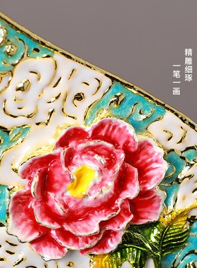 优选珐琅彩琵琶小摆件新中式高档玄关家居客厅装饰艺术酒柜饰品高