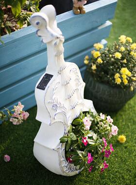 庭院花园造景装饰太阳能灯花盆民宿露台创意院子酒吧阳台夜景摆件