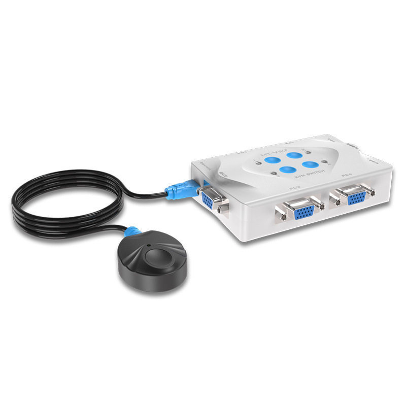 迈拓维矩四口KVM电脑切换器自动键鼠共享带线控新款配线MT-401KL,淘宝优惠券,粉丝福利购,淘宝优惠卷