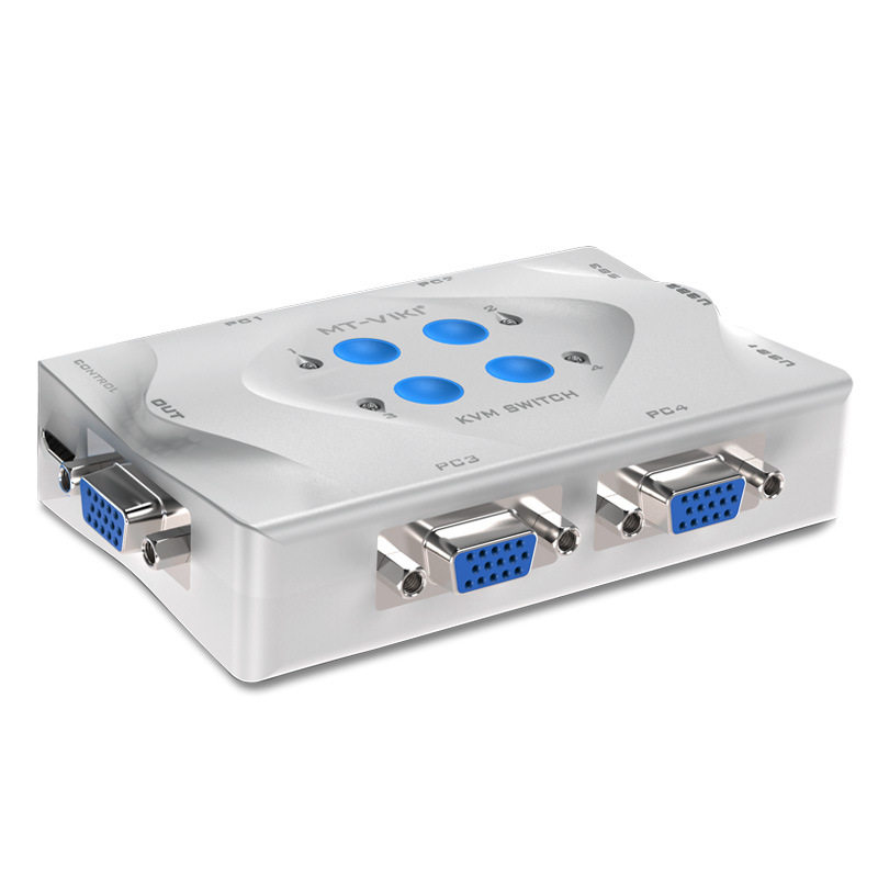 迈拓维矩四口KVM电脑切换器自动键鼠共享带线控新款配线MT-401KL,淘宝优惠券,粉丝福利购,淘宝优惠卷