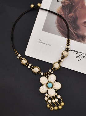 蒙古藏族额头炼手錬戒指云南丽江旅游饰品女覆古手饰民族风眉心坠