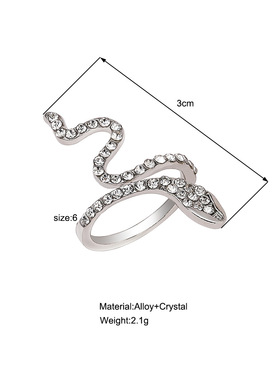 Fashion Ring Gift点钻缠绕小蛇戒指小众设计感时尚个性食指戒指