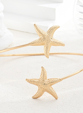 Arm Ring Jewelry Gifts时尚宽边海星臂环轻奢简约个性光面臂环