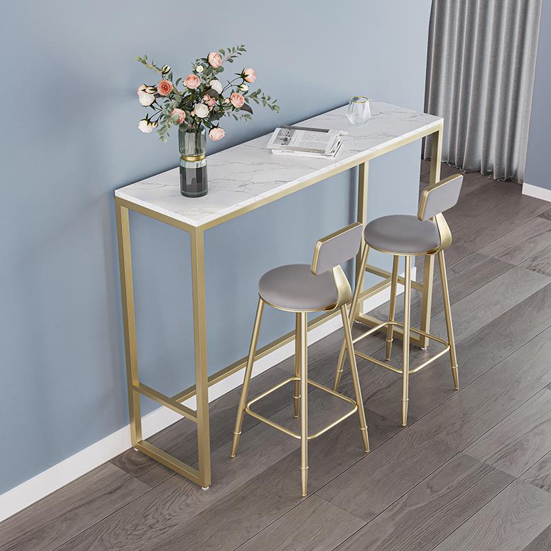 需定制北欧简约吧台桌奶茶店桌椅组合吧台椅吧椅酒吧桌高脚桌靠墙 - 图0