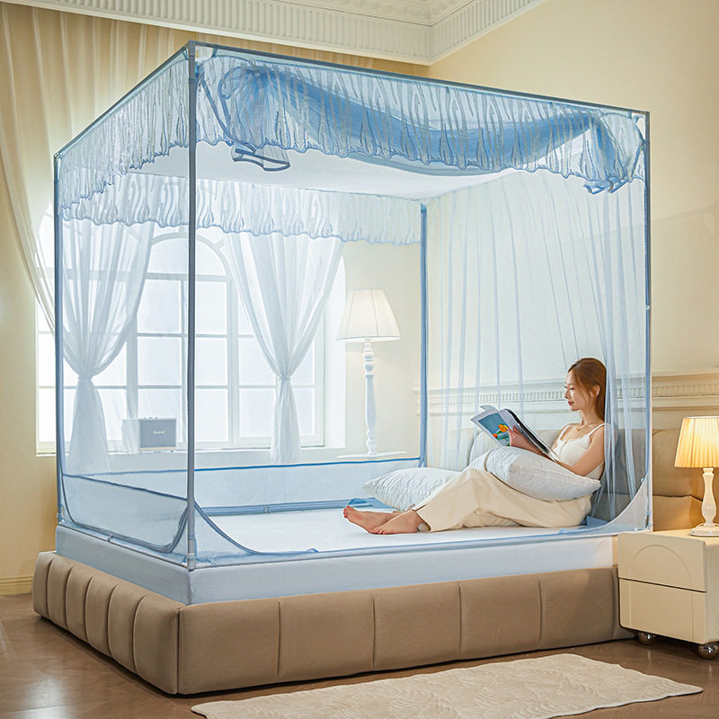 2025新款加密帐纱一体防尘遮光顶外穿床笠儿童防摔坐床蚊帐家用,淘宝优惠券,粉丝福利购,淘宝优惠卷