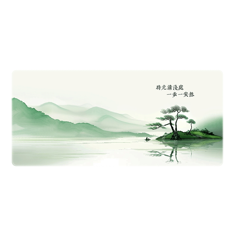古风鼠标垫超大号办公桌垫中国风护腕山水画书法写字垫电脑键盘垫 - 图3