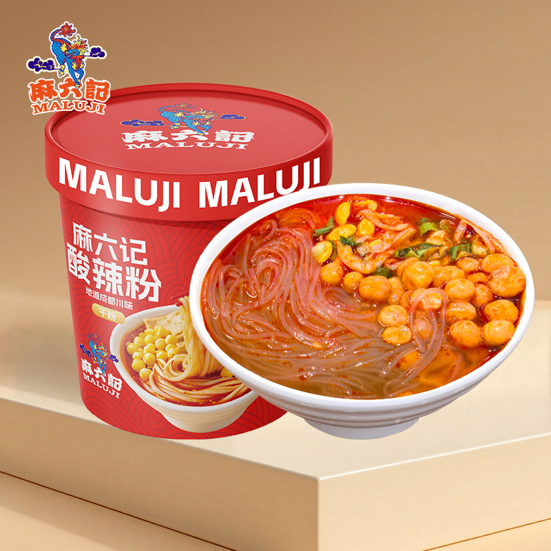 麻六记酸辣粉干粉141g*6桶装即食夜宵速食