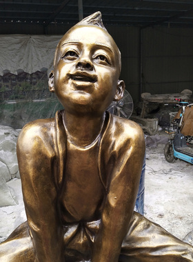 玻璃钢铸铜民俗文化小品