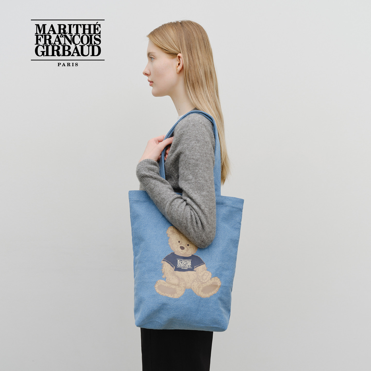 MARITHE涂鸦熊印花环保袋 男女情侣大容量单肩包2025年秋冬韩系,淘宝优惠券,粉丝福利购,淘宝优惠卷