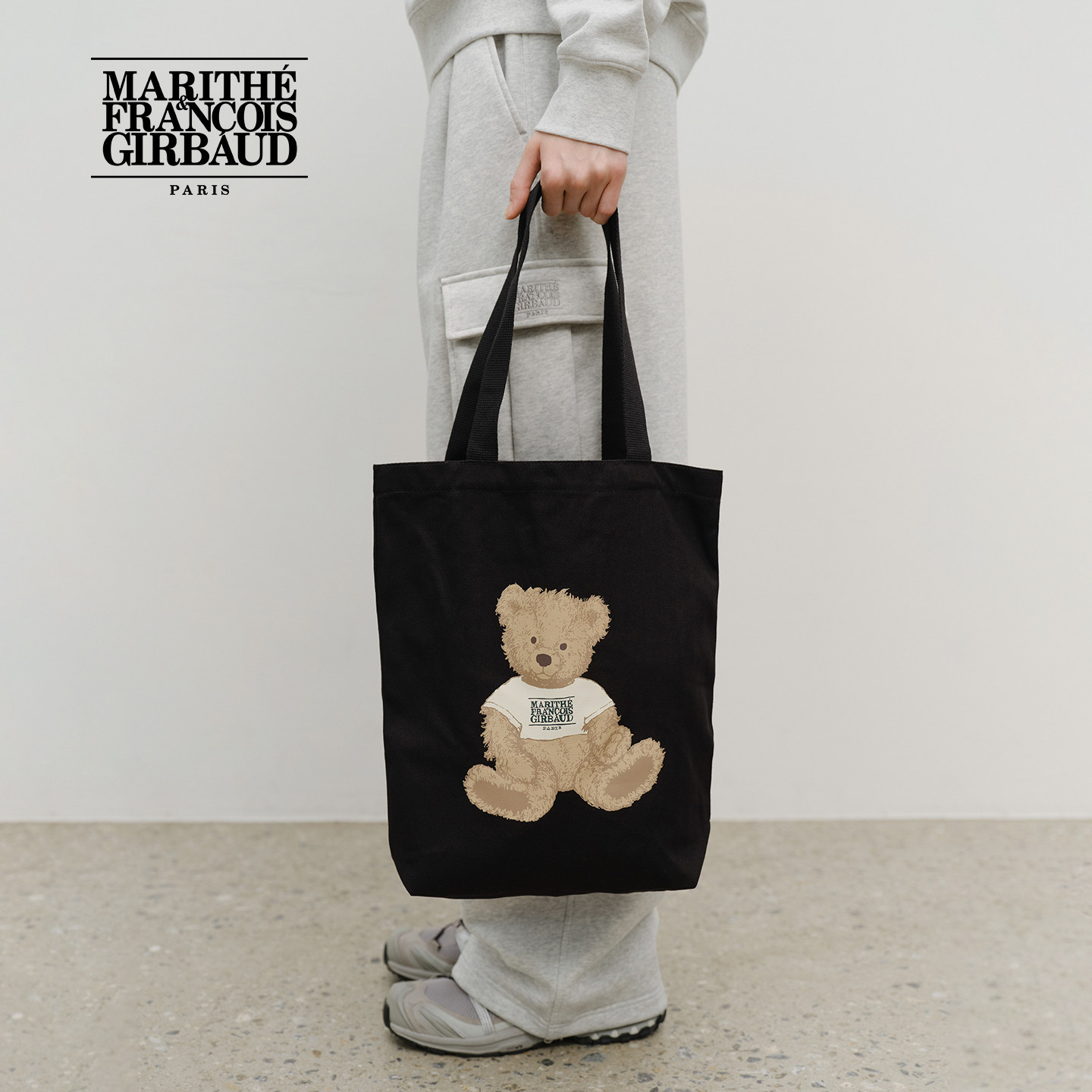 MARITHE涂鸦熊印花环保袋 男女情侣大容量单肩包2025年秋冬韩系,淘宝优惠券,粉丝福利购,淘宝优惠卷