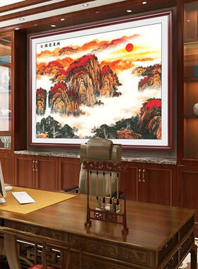 新款五岳独尊挂画有山无水画靠山