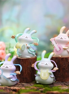 可爱飞天兔囡盲盒卡通玉兔摆件