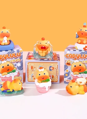 正版水豚噜噜可爱治愈装饰摆件