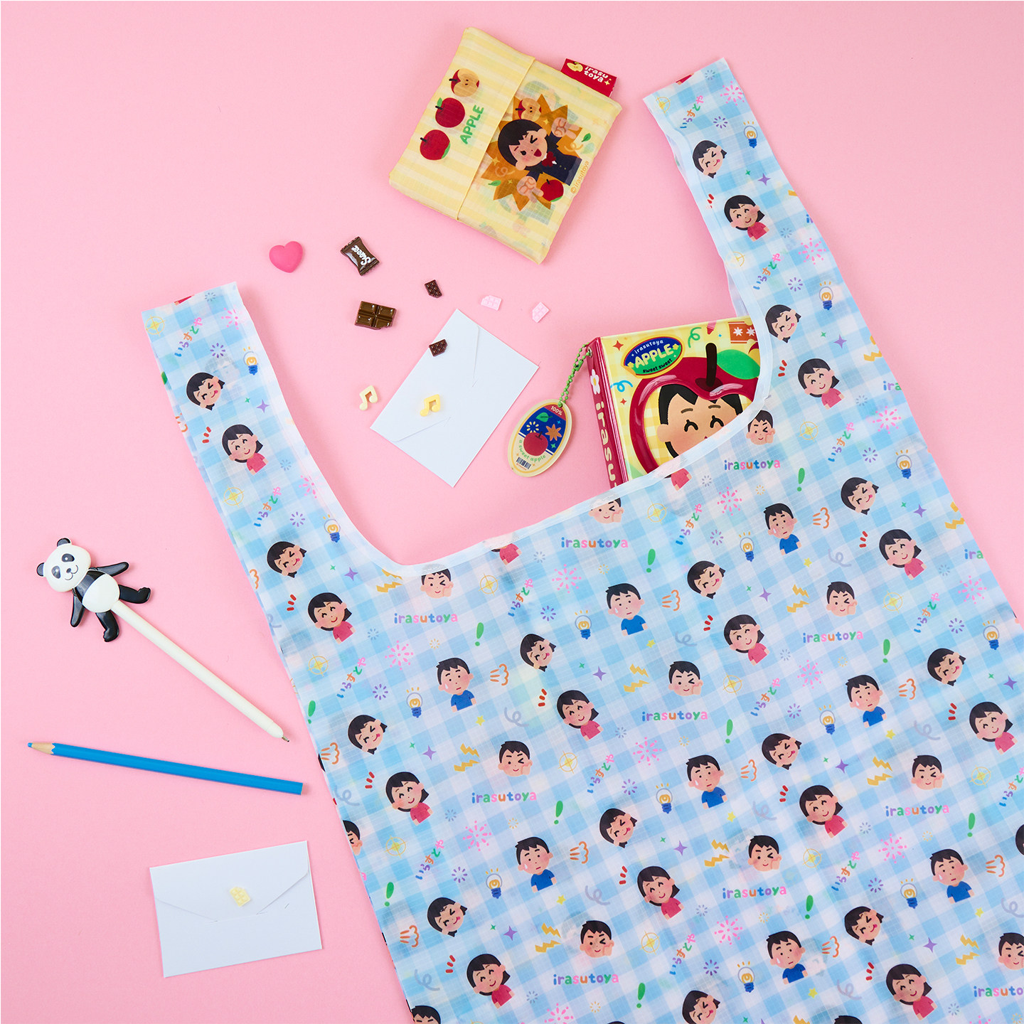 irasutoya插画小人涤纶布环保折叠超市购物袋便携手提袋大容量,淘宝优惠券,粉丝福利购,淘宝优惠卷