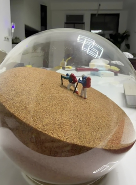 微缩腾格里沙漠展示壳桌面摆件