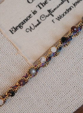 张十六碧彩铜合金手工百搭锁骨链