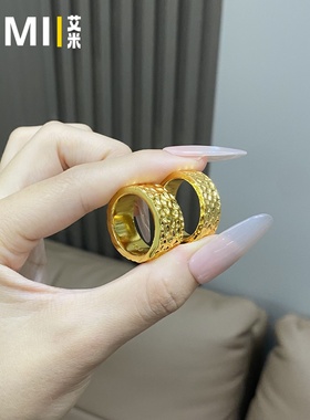 复古锤纹轻奢闭口戒指