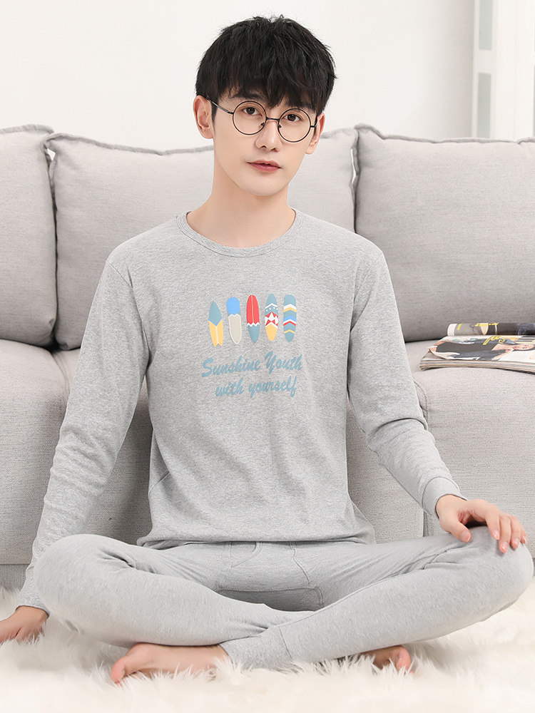 青少年套装男青年纯棉保暖初秋衣 春里春外保暖套装