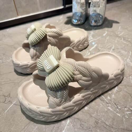 121甜美蝴蝶结厚底新款EVA拖鞋 - 图0