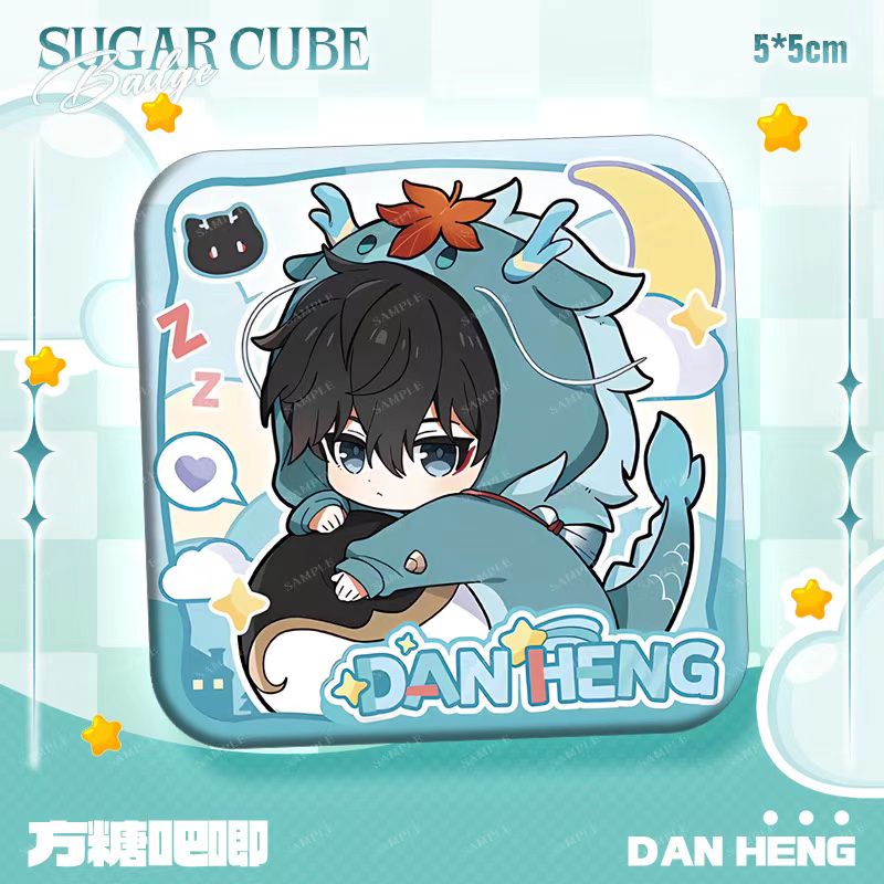 崩坏星穹铁道男生宿舍系列方糖吧唧刃丹恒景云星期日周边方形徽章 - 图2