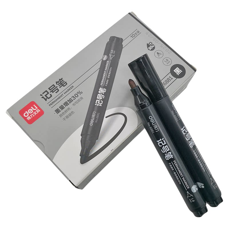 Deli marker pen, logistics packaging pen, marking pen, bold mark pen, wood writing CD disc pen box pen No6881 warehouse sign-in office supplies, oily and not easy to fade