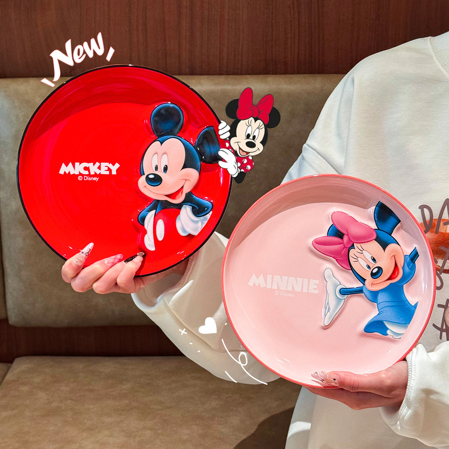 正版迪士尼陶瓷碗盘餐具情侣儿童学生家用宿舍一人食饭碗碗碟餐盘,淘宝优惠券,粉丝福利购,淘宝优惠卷