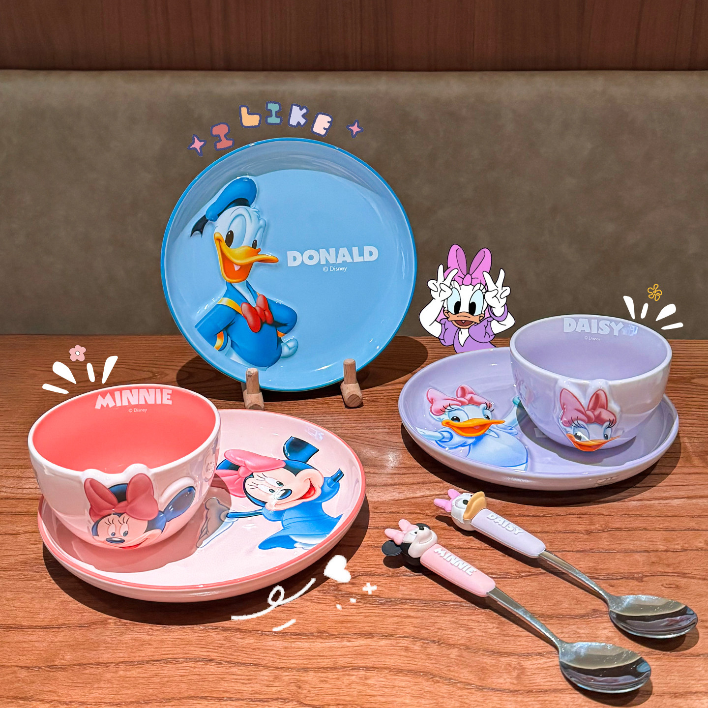 正版迪士尼陶瓷碗盘餐具情侣儿童学生家用宿舍一人食饭碗碗碟餐盘,淘宝优惠券,粉丝福利购,淘宝优惠卷