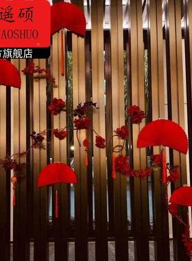 年味氛围装饰2026过新年公司前台场景布置春节氛围酒店吧台样品屋