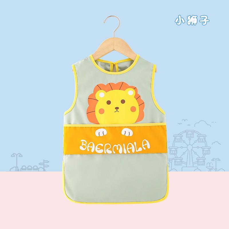 Kindergarten eating bib, anti-dirty baby coverall, children's waterproof rice pocket, reverse dressing, painting apron, child baby