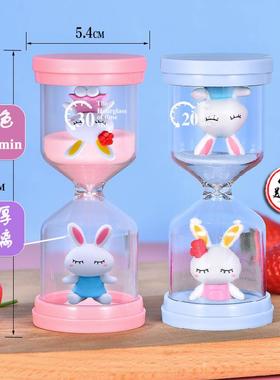 水晶学生学习沙漏计时器儿童防摔时间5+30分钟内置公仔装饰摆件
