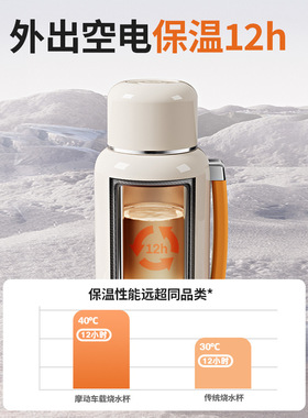 摩动烧水壶插电车载两用烧水杯大容量保温杯户外出差旅行烧水壶