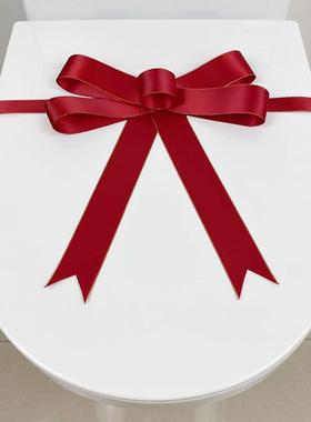 样板房卫生间马桶装饰拉花酒店坐便器盖卫浴展厅蝴蝶结捆绑花摆设