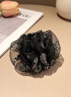 轻奢流沙钻网纱云朵抓夹显发量