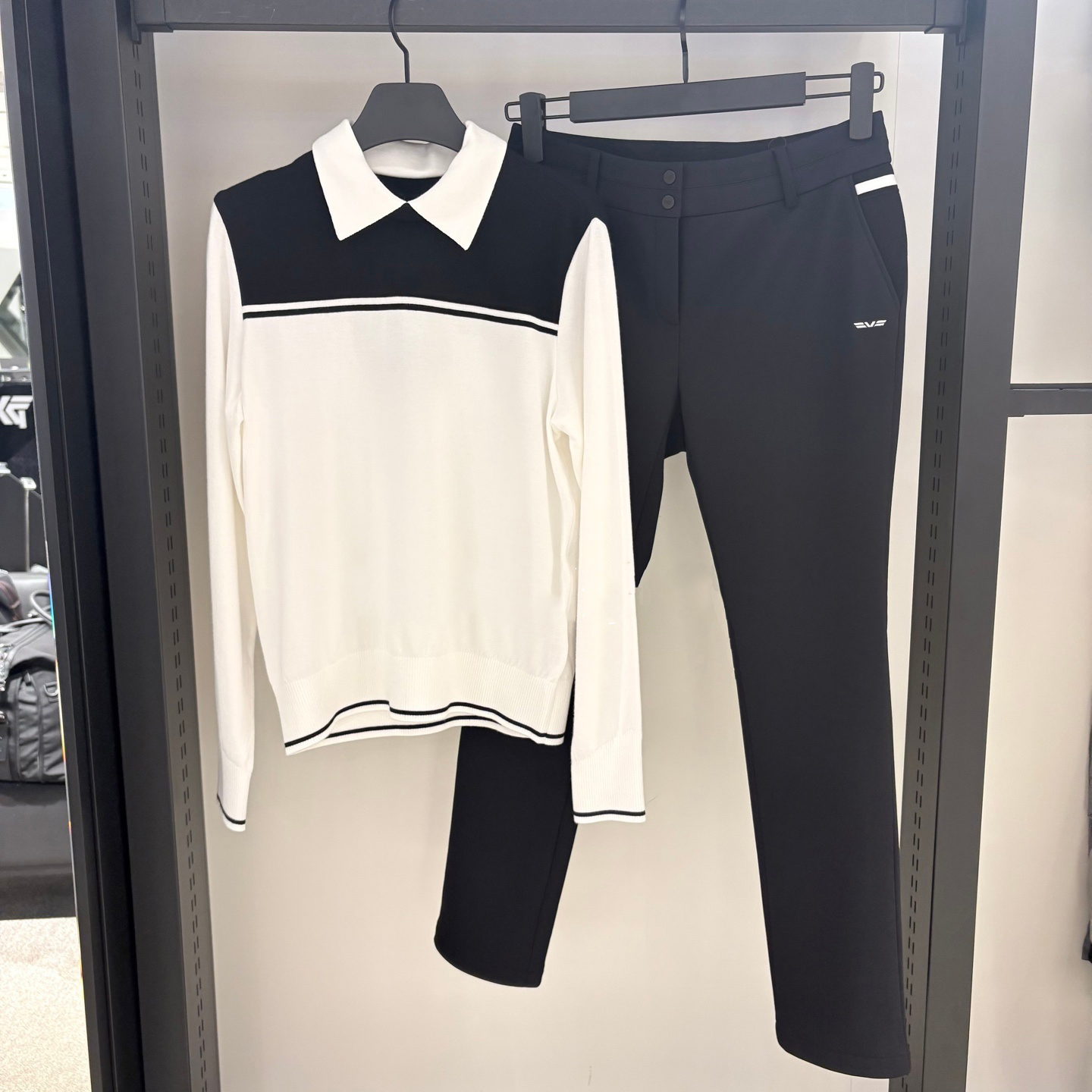 韩国高尔夫女装加绒长裤25秋冬休闲运动百搭高腰女裤字标弹力裤子 - 图0