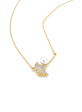 「Ann的银杏叶」ChooSweet纯银珍珠项链轻奢高级小众感送女友礼物