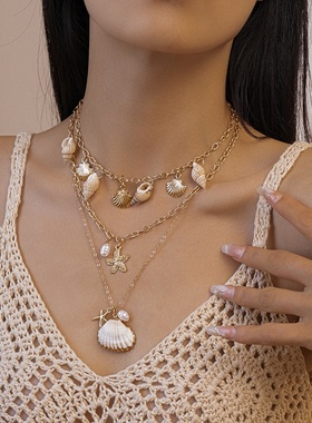 时尚个性感合金小众线下仿珍珠