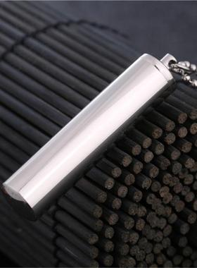 钛钢无字防水楞严咒吊坠嘎乌盒项链圆柱形光面挂件可打开装护身符