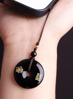 五行卦属水的饰品缺水喜水玄武吊坠黑曜石水泽节水风井钥匙扣挂件