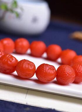 天然满肉满色保山南红玛瑙弥勒佛头手串龙回纹莲花貔貅手链男女