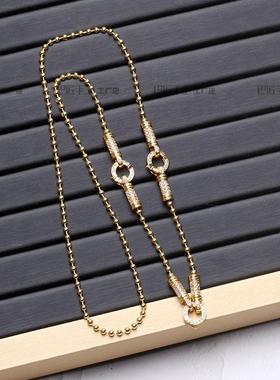 特价保色万能扣钛钢圆珠金属链佛牌链子单挂三挂配链挂链项链男女