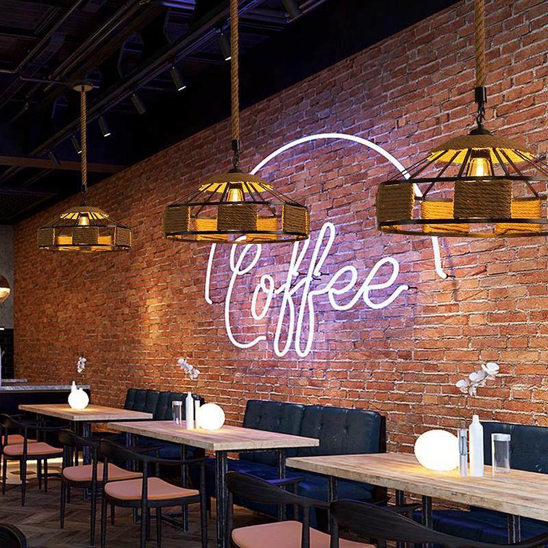 麻绳复古吊灯工业风铁艺餐厅酒吧服装烧烤店复古装饰店铺商用灯具,淘宝优惠券,粉丝福利购,淘宝优惠卷