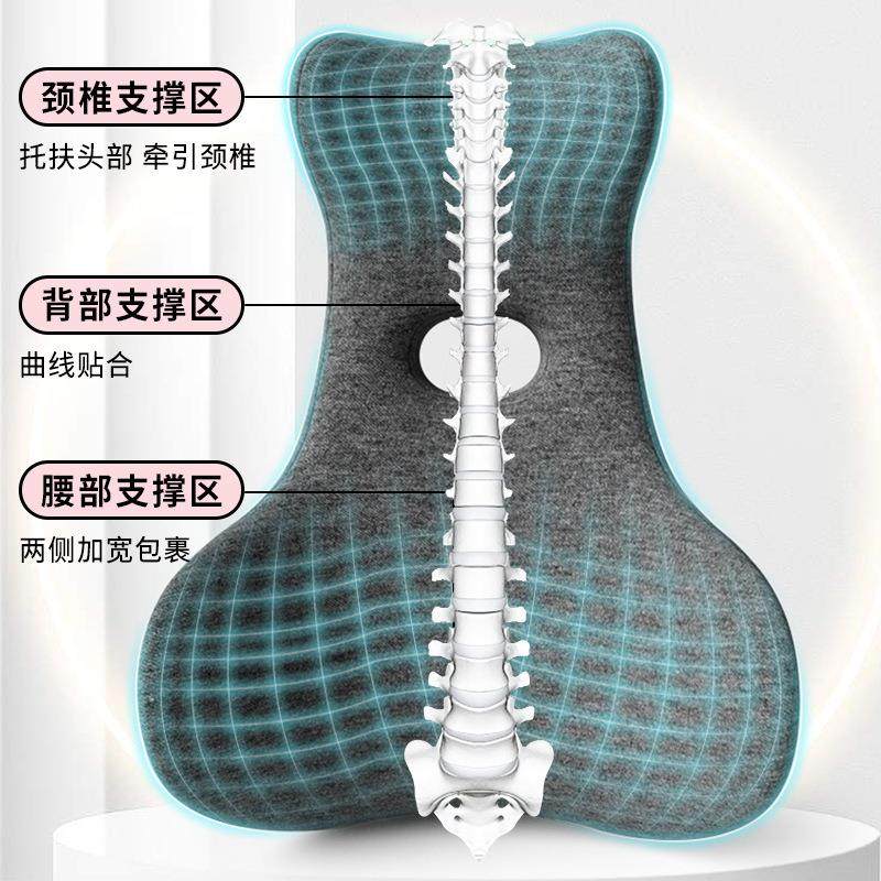办公室护腰护颈靠垫腰部支撑座椅舒适久坐大靠背记忆棉可拆洗靠枕,淘宝优惠券,粉丝福利购,淘宝优惠卷
