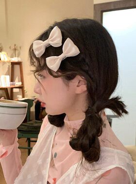 可爱双马尾头饰日系蝴蝶结飘带发夹边夹洛丽塔发饰甜美少女头绳