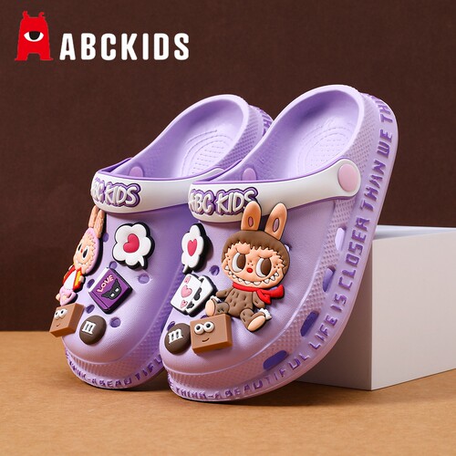 abckids拉布布女童洞洞鞋儿童拖鞋夏季新款防滑凉鞋女孩沙滩凉拖 - 图0